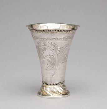 BÄGARE, silver, Olof Grubb, Hudiksvall, 1794. Vikt ca 107 g.