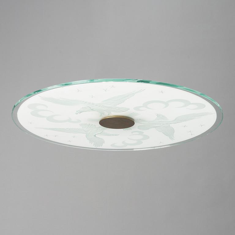 Harald Notini, taklampa, modell "10974", Arvid Böhlmarks Lampfabrik, 1930-40-tal.