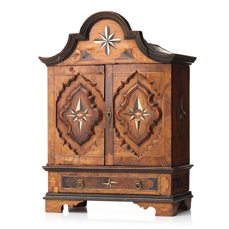 A Baroque circa 1700 miniature cabinet.