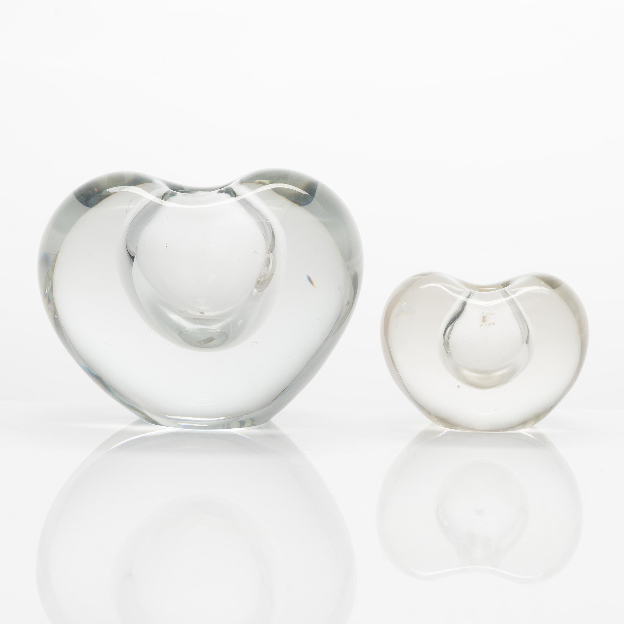 Timo Sarpaneva, Two glass objects "Heart". Iittala.