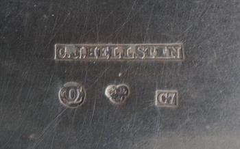 KAFFESERVIS, 3 delar, silver, J Hasselgren, Lund och C J Hellsten, Karlskrona.