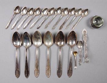 PARTI BESTICK, silver, 19 delar bl a CG Hallberg, Stockholm, 1937-63.