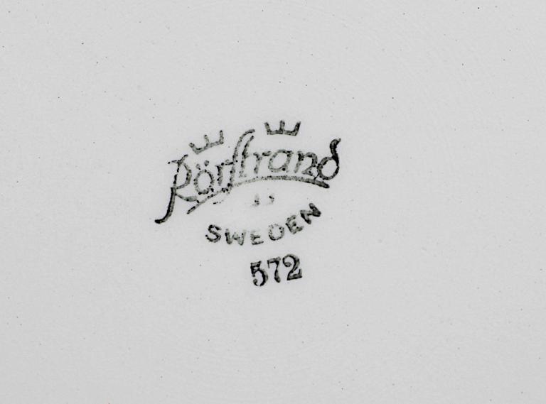 KAFFESERVIS, 31 delar, flintgods, "Blå eld", Hertha Bengtsson, Rörstrand, 1951-71.