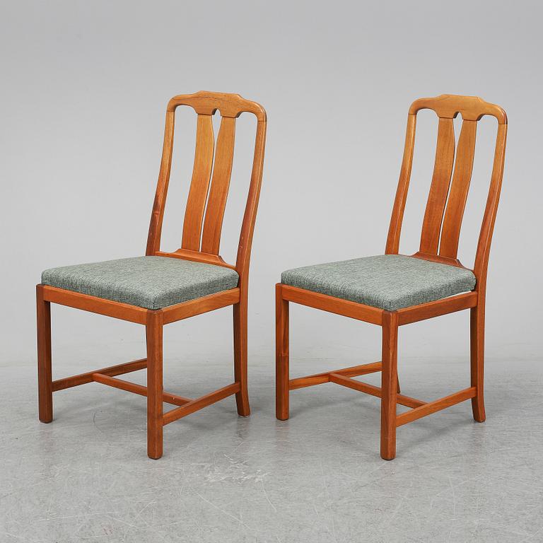 CARL MALMSTEN, six 'Ambassadör' walnut chairs.