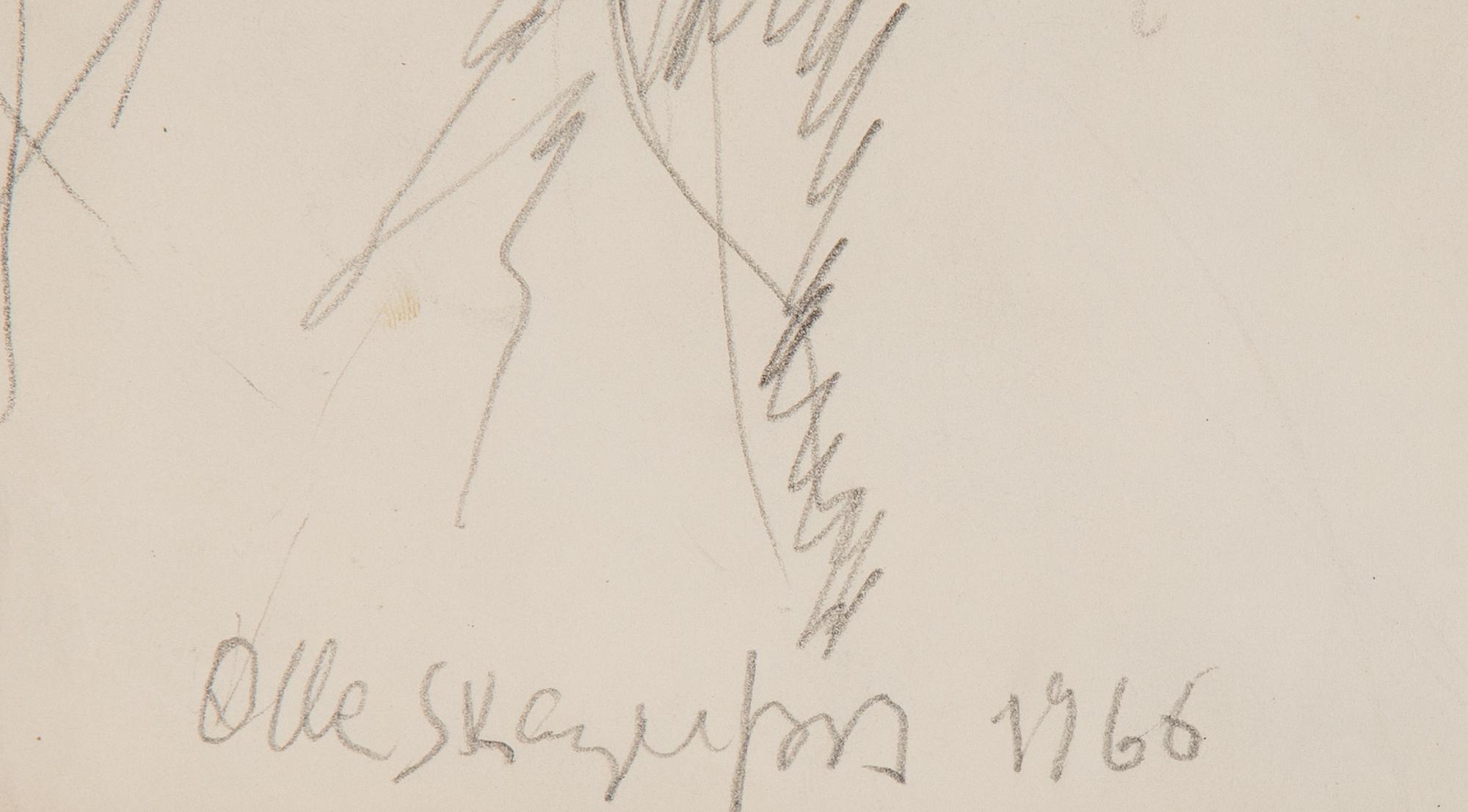 Olle Skagerfors, blyerts, signerad och daterad 1966.