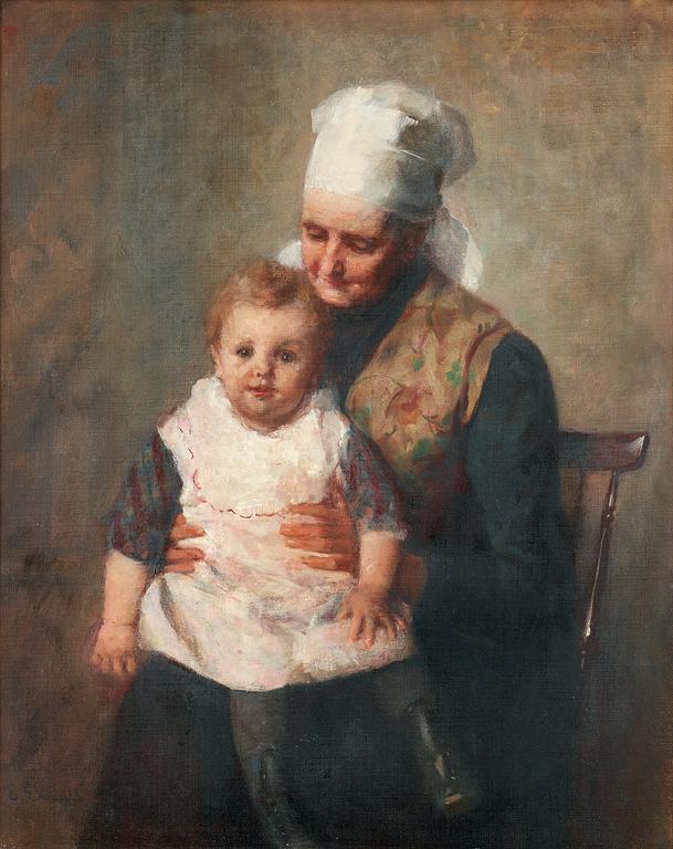 Emma Ekwall, In grandmother's lap.