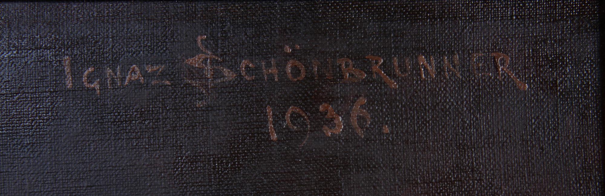 SCHÖNBRUNNER II, IGNAZ. Olja på duk, sign o dat 1936.