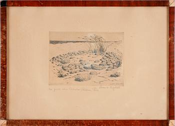 ALBERT ENGSTRÖM, 2 st, etsning, sign. En daterad i plåten1926.