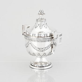 Lars Boye, sockerskål med lock, silver, Stockholm 1780. Gustaviansk.