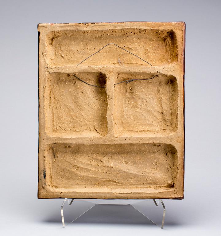 VÄGGRELIEF, stengods. Åke Holm. Signerad.