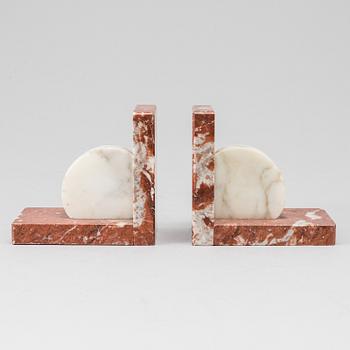A pair of art déco marble book ends.