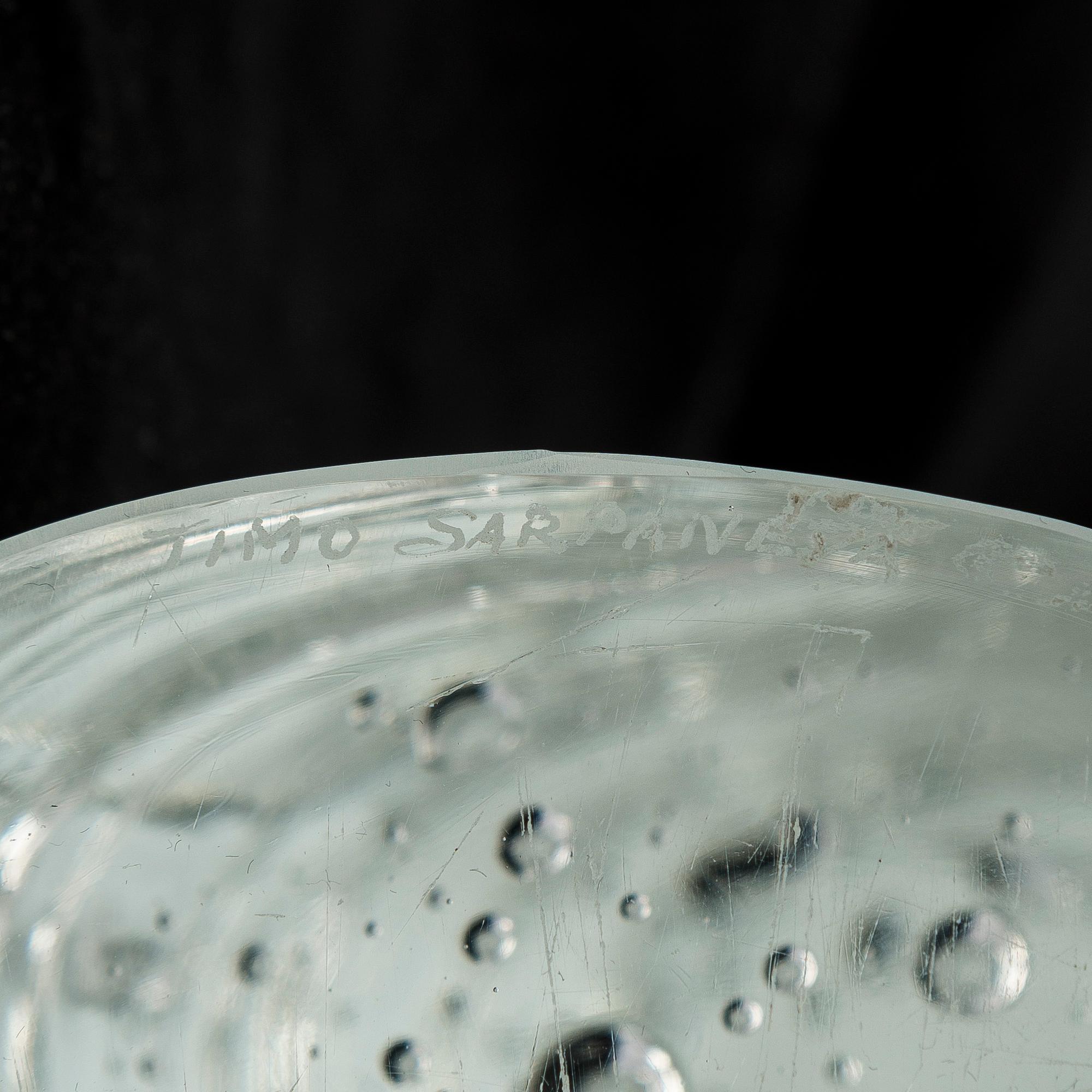 Timo Sarpaneva, Glasskulptur / ljusstakar, 3 st. Arkipelago-serien. Sign. Timo Sarpaneva.