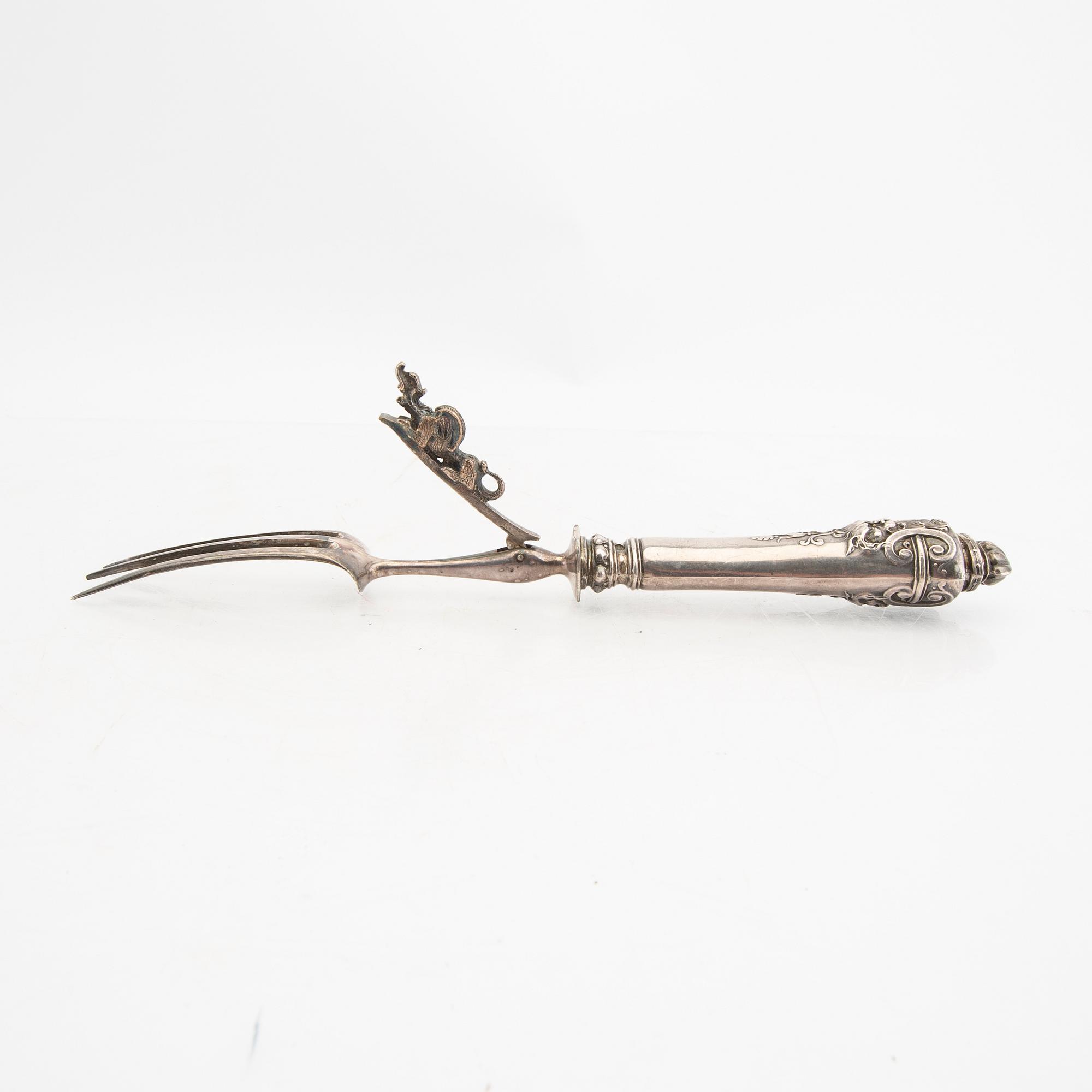 Serveringsbestick ett par silver Frankrike sent 1800-tal.