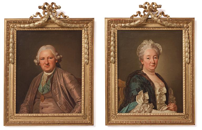 Per Krafft d.ä., "Brukspatron Gustaf Wittfooth" (1725-1782) & hustrun "Christina Wittfooth" (född Brandt) (1727-1771).