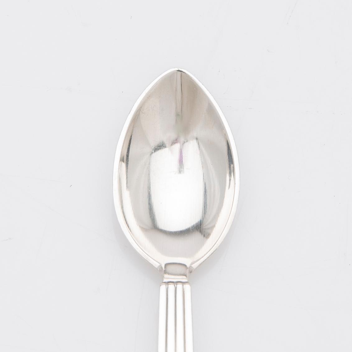 Georg Jensen, kaffeskedar, 11 st, sterling silver, modell "Bernadotte", design Sigvard Bernadotte, Köpenhamn, Danmark.