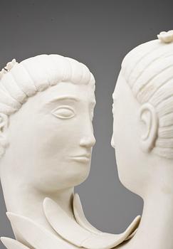 STIG LINDBERG, 2 st, figuriner, parian, ur serien Figurin, Gustavsberg.
