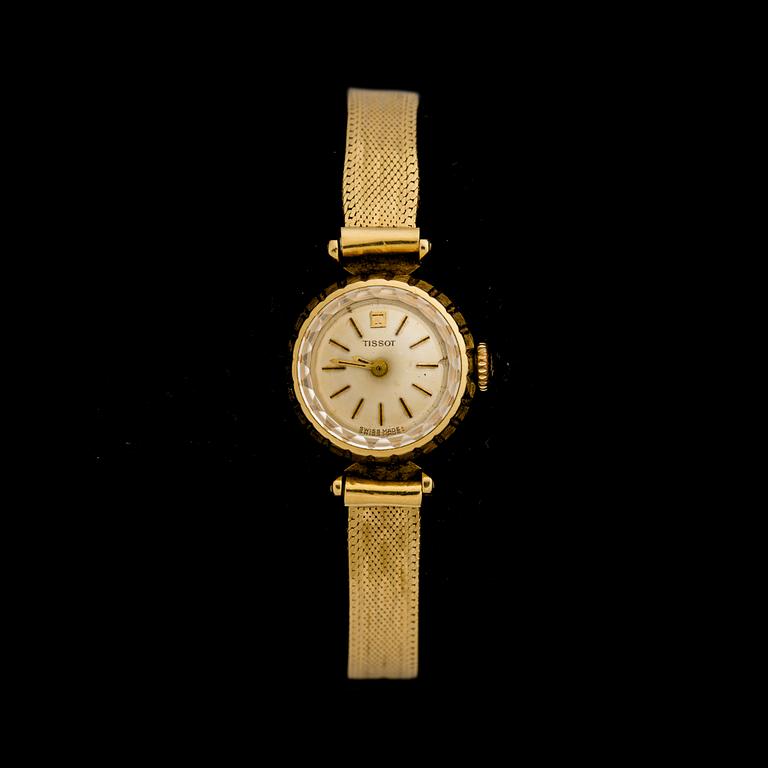 DAMARMBANDSUR, delvis 18K guld. Tissot. Vikt totalt ca 20 gram.