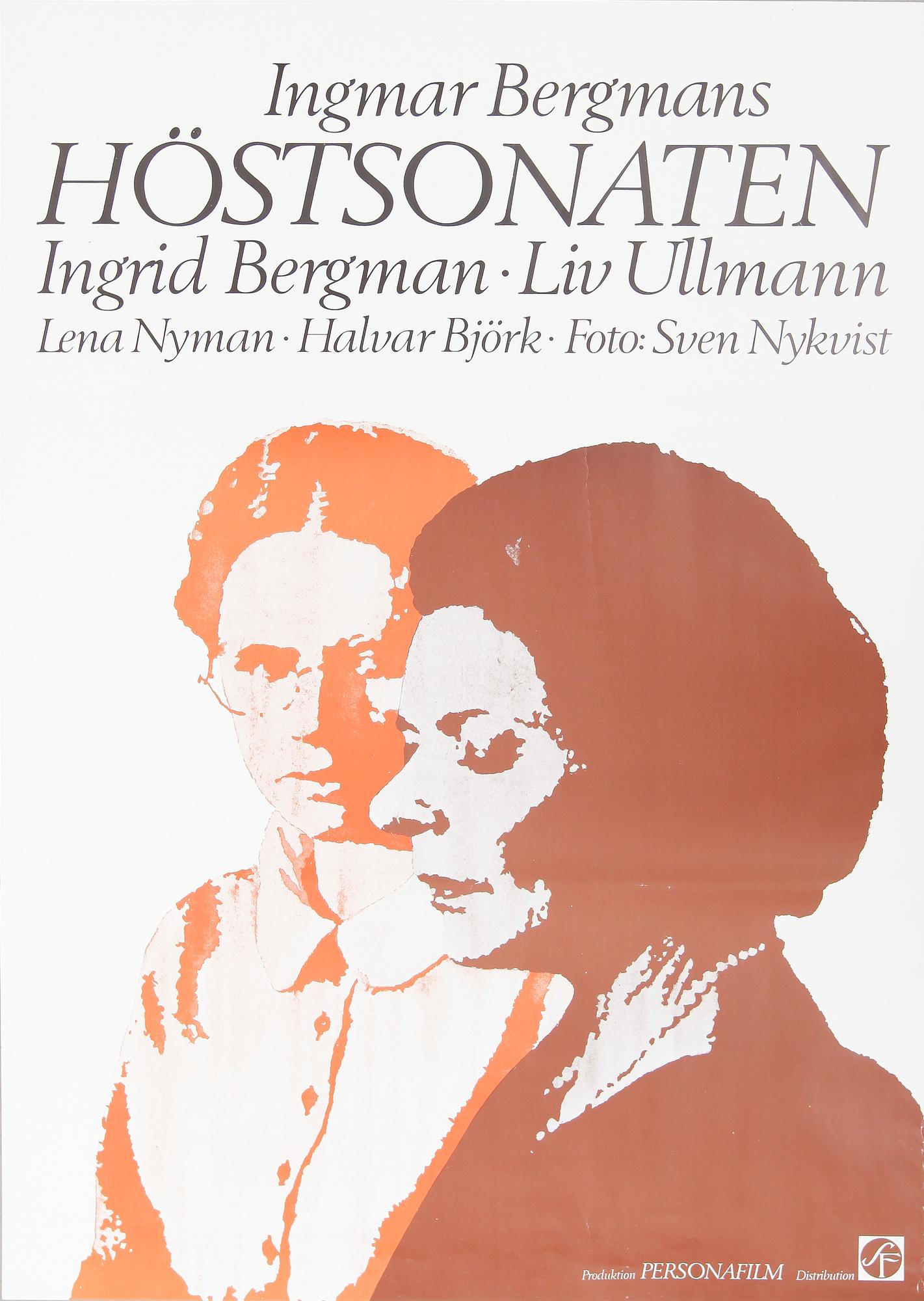 FILMAFFISCH, litografiskt tryck, "Höstsonaten", 1978.