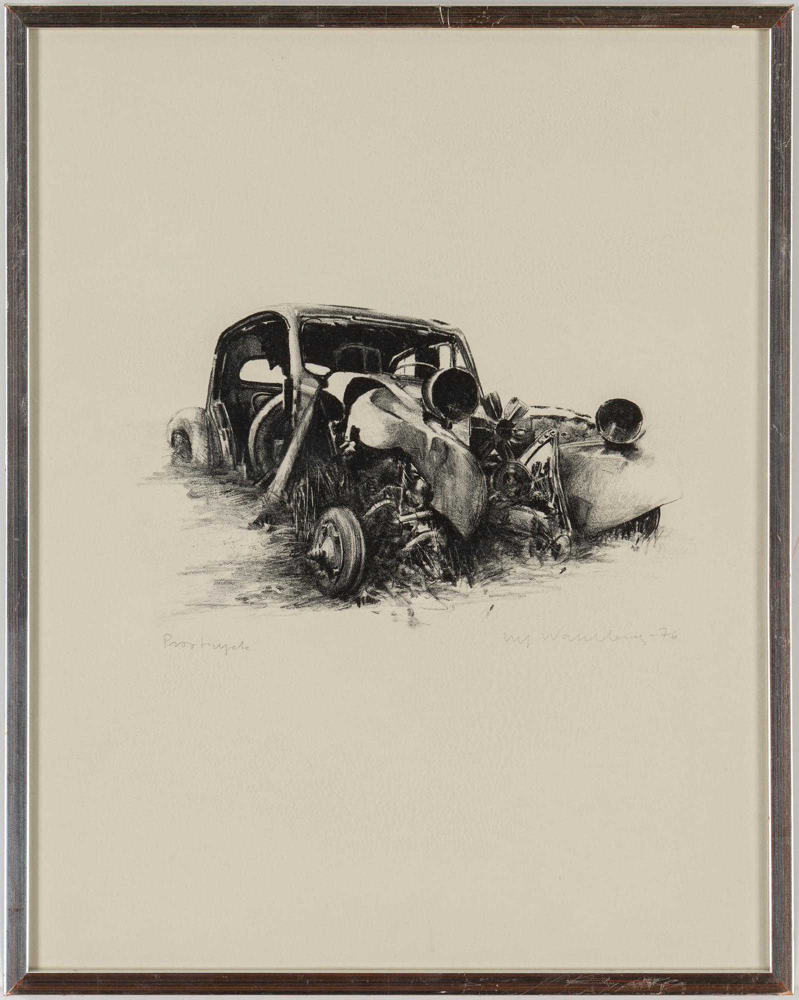 ULF WAHLBERG, litografier, 2 st, 1976, 2001, signerade provtryck, 51/295.