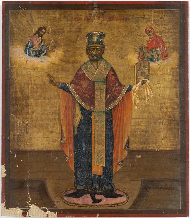 Icon, Russia 19th century, St. Nicholas.