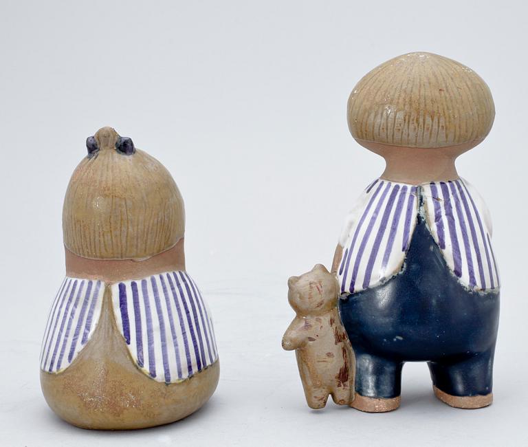 FIGURINER, 2 st, stengods, Lisa Larson, Gustavsberg, sign.