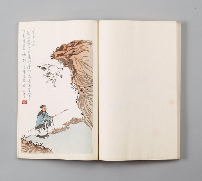 Book, two vol., with 120 woodcuts in colours, after paintings by Qi Baishi among others.