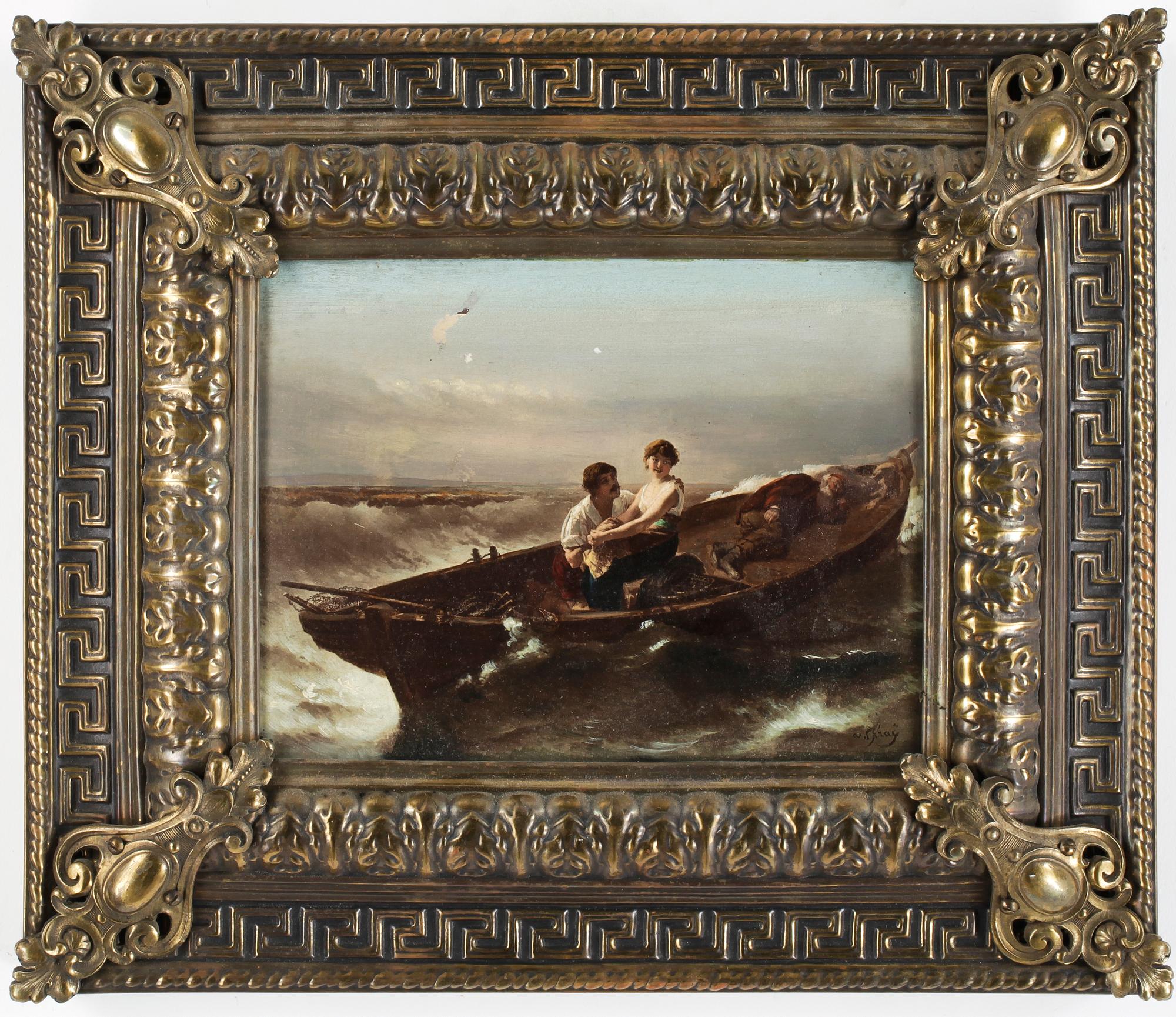 RAMAR, 2 st, mässing, nyrenässans, 1800-talets slut.