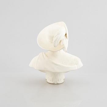 Portrait bust, parian, Rörstrand, circa 1900.