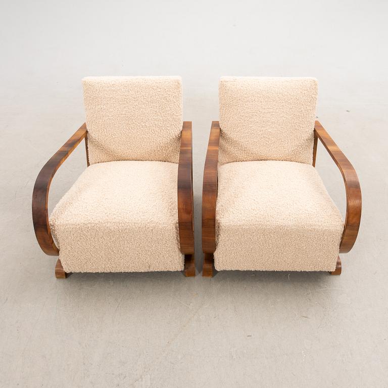 Armchairs, a pair, Art Deco, first half of the 20th century.