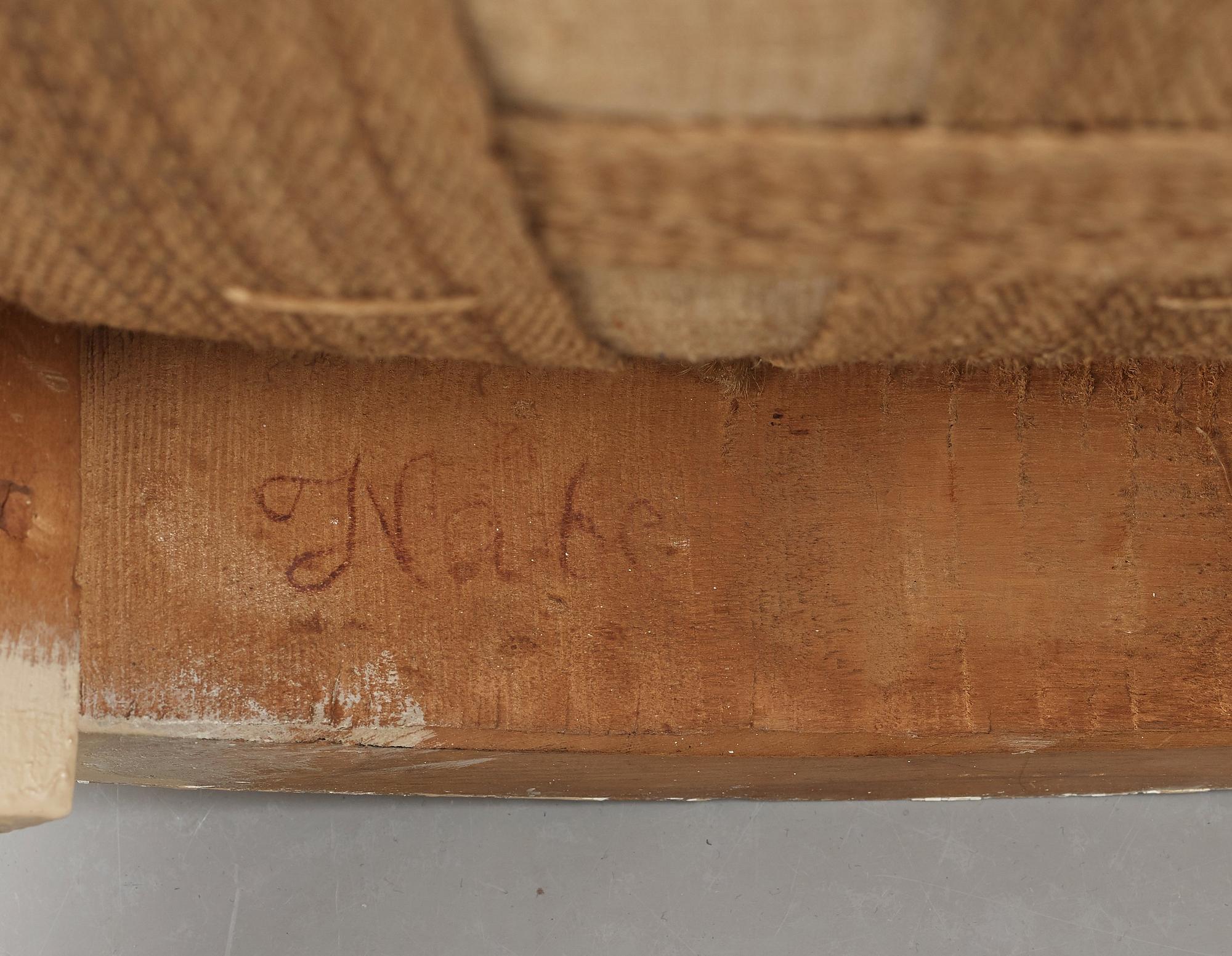 A pair of Gustavian late 18th century armchairs by Lars Söderholm (master in Stockholm 1789-1794).