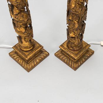 A pair of table lamps, late 20th century.