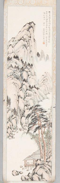 A Chinese hanging scroll, signed Zhu Shan, and dated 1960.