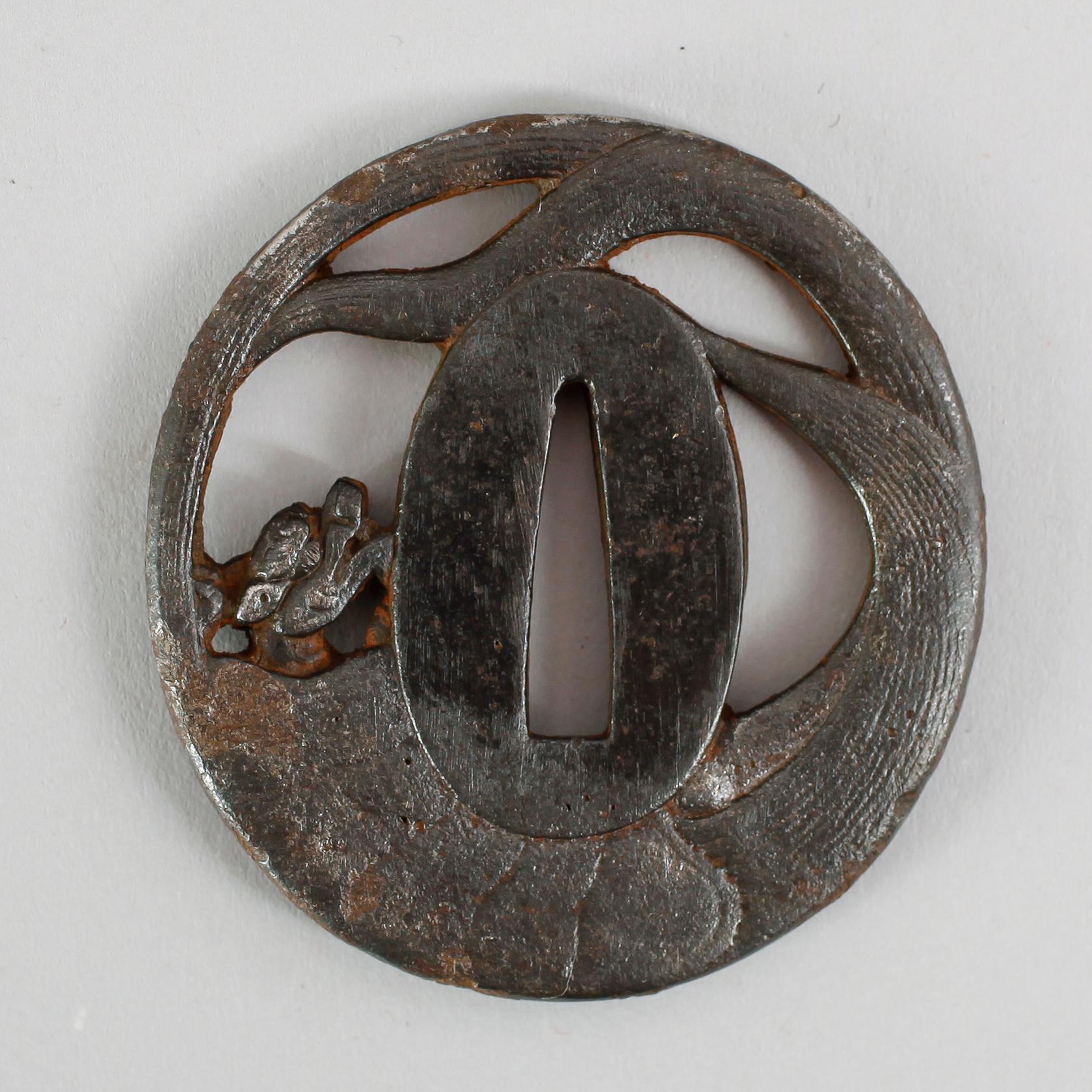 TSUBA, järn, Japan, 1800-tal.