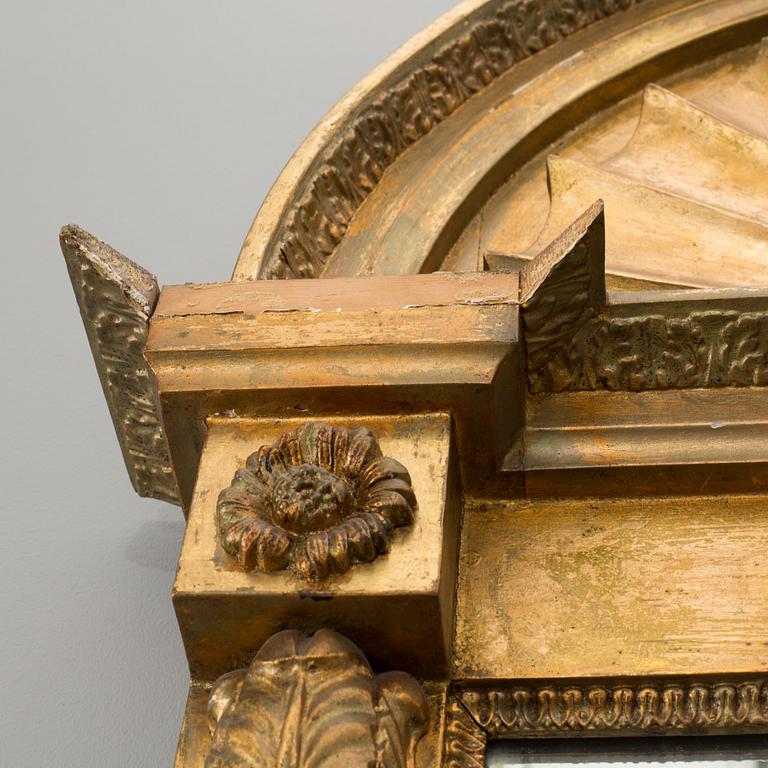 A EMPIRE CONSOLE TABLE AND MIRROR, FIRST HALF OF 19TH CENTURY.