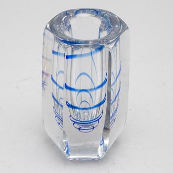 a glass vase for Kosta, signed B and dated 1944.