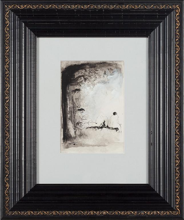 Unto Koistinen, mixed media on paper, signed and dated -69.