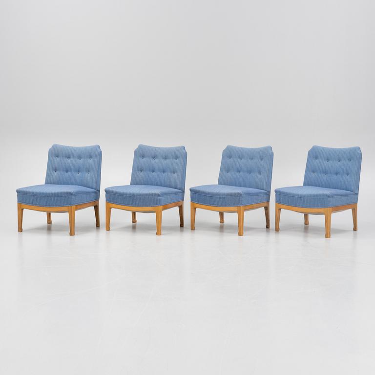 Four Swedish Modern lounge chairs, Nordiska Kompaniet, Sweden, 1930's/40's.