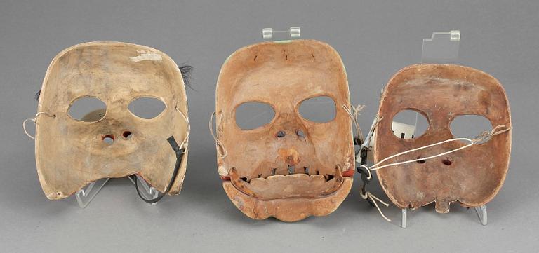 MASKER, 3 st, Japan, 1900-tal.