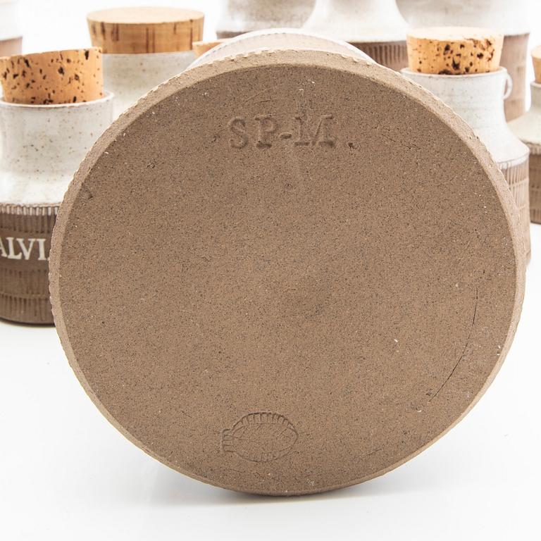 Signe Persson-Melin, Spice jars, 22 pcs, own workshop, 1950s/1960s.