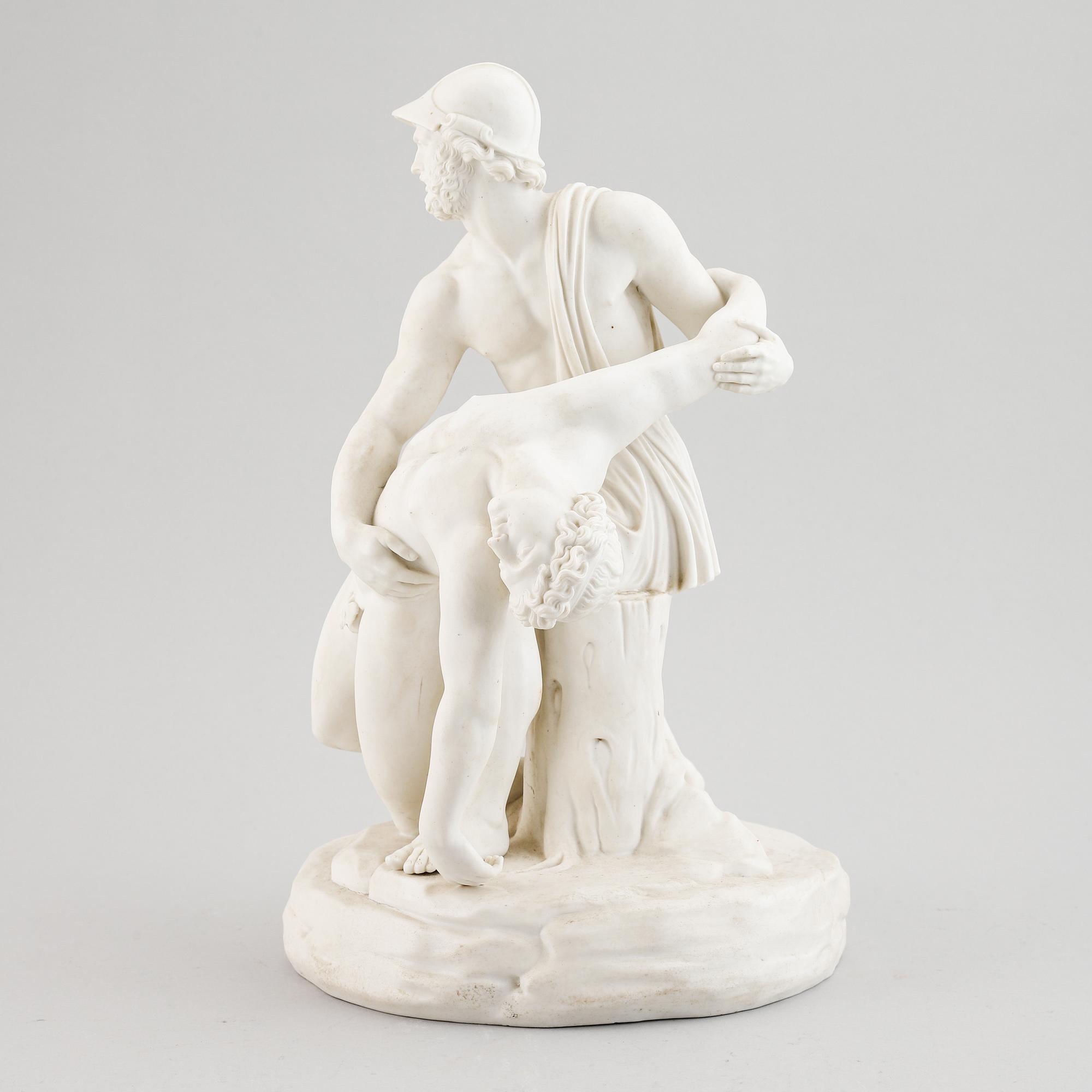 A parian ware sculpture after the Pasquino Group, around year 1900.