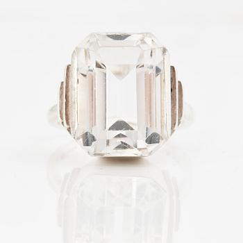 A rock crystal ring by Wiwen Nilsson, Lund.