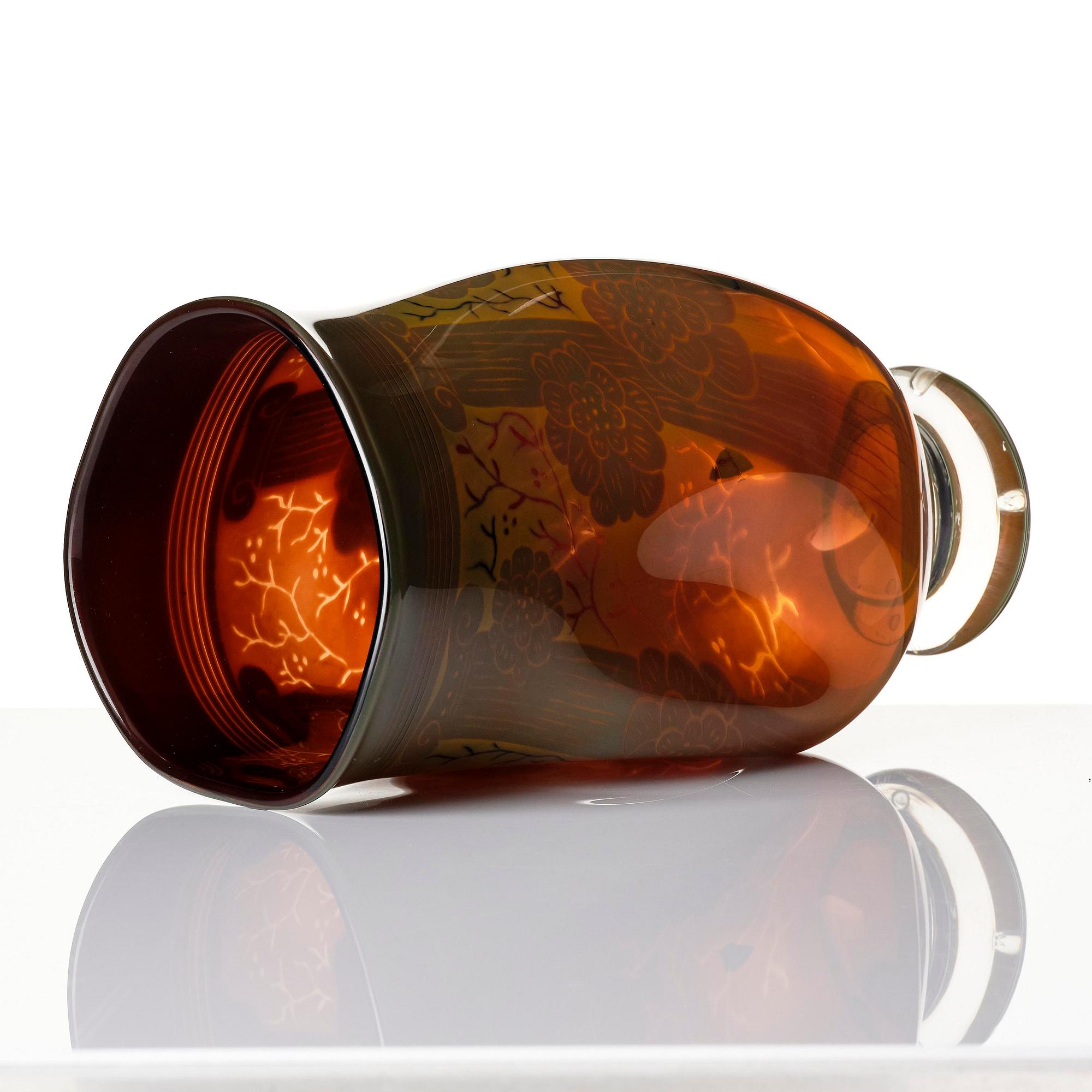 Gunnar Cyrén, a graal glass vase, Orrefors, Sweden 1989.