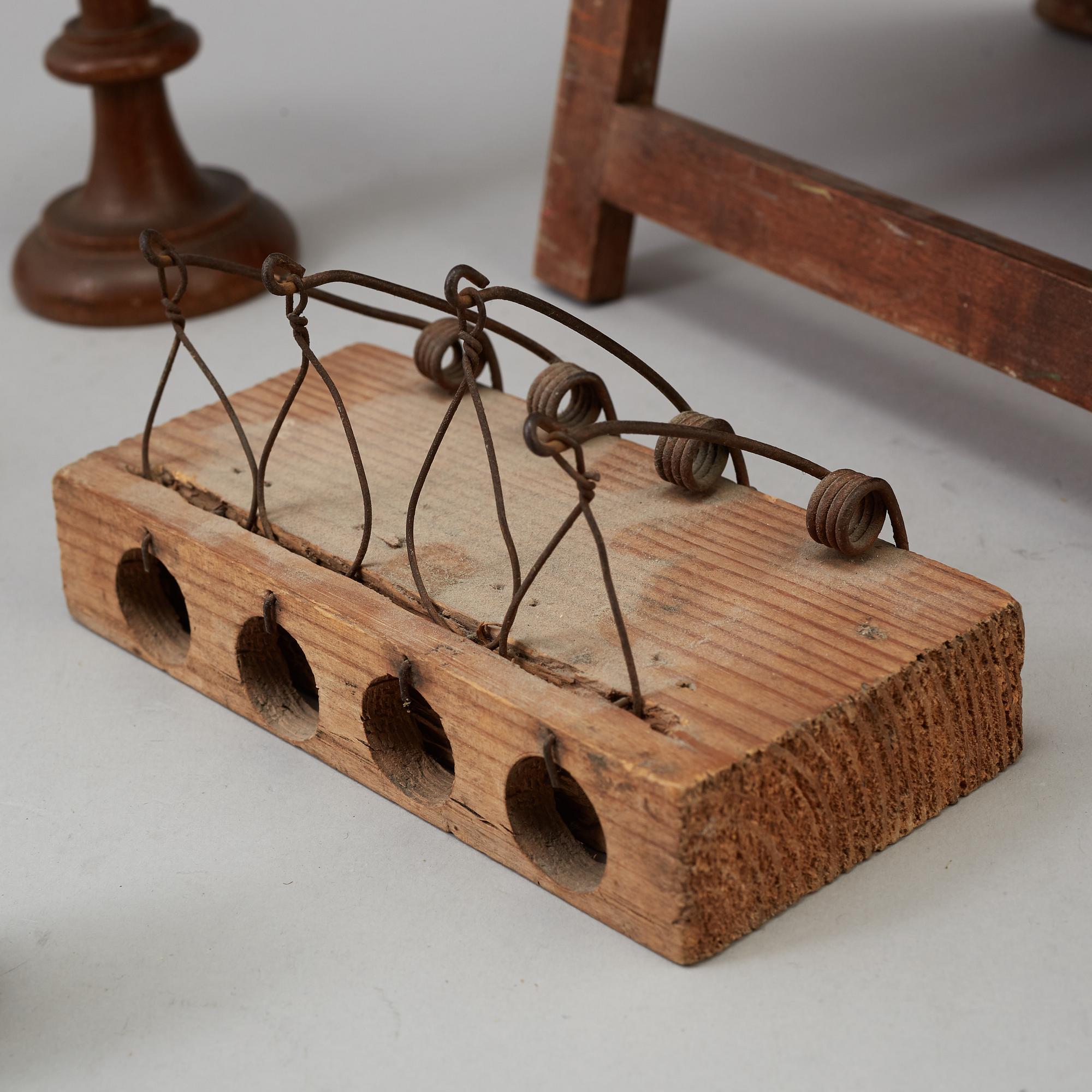 NINE WOODEN ITEMS, 19th century.