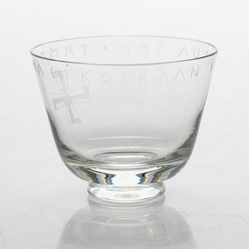 Arttu Brummer, skål, "Hjälteglaset I", Riihimäen Lasi Oy 1940-tal.