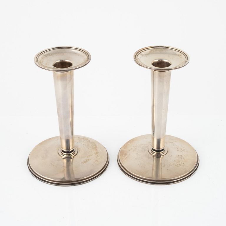 Atelier Borgila, A pair of sterling silver candlesticks from Borgila, Stockholm 1967.