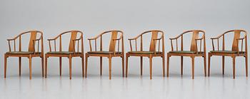 Hans J. Wegner, "Kina-stolen" 6 st, Fritz Hansen, Danmark 1967.