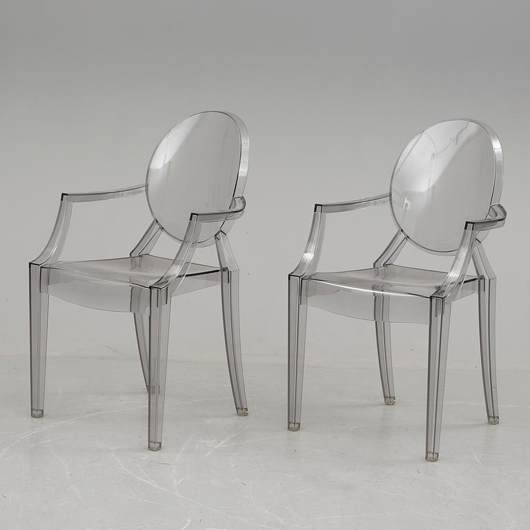 KARMSTOLAR, ett par, "Louis Ghost", Philippe Starck för Kartell.