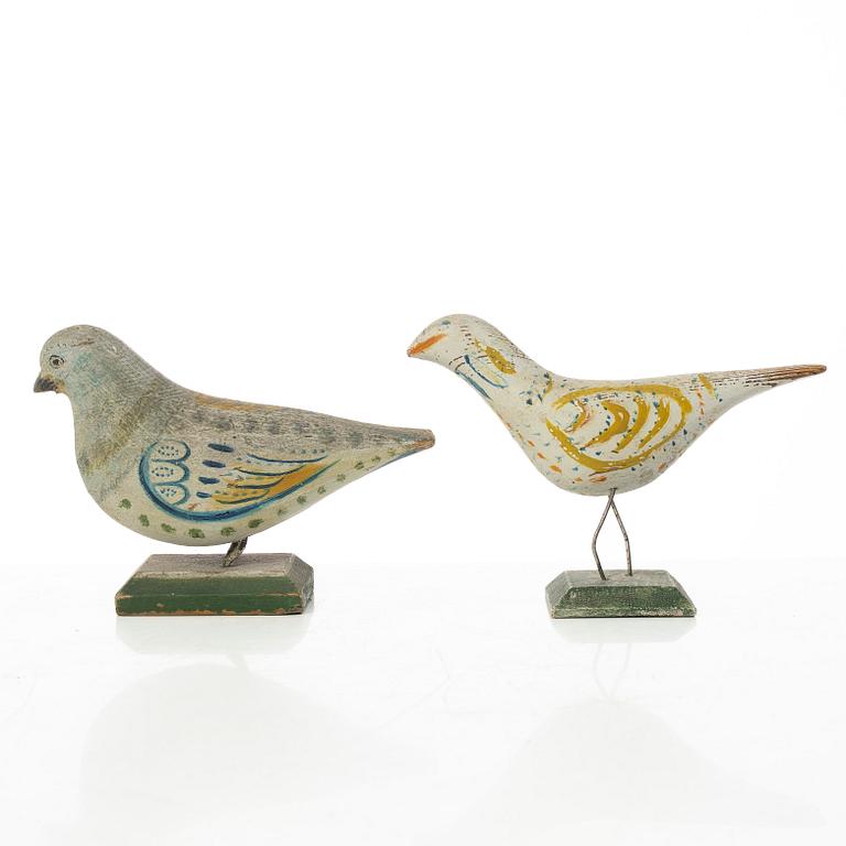 Birds, 2 pcs, folk art, early 20th century.