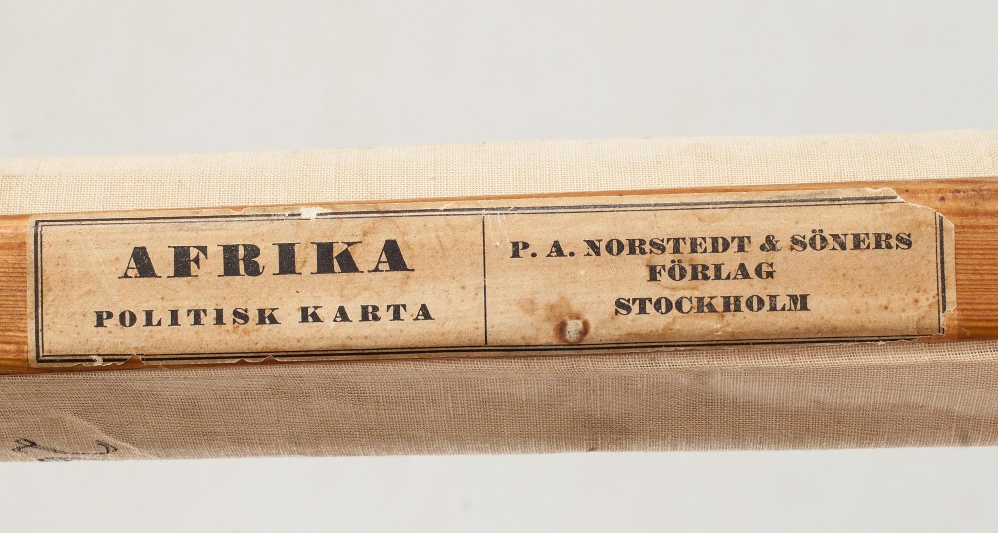 KARTA, "Afrika" politiskt karta, Norstedt & söner.
