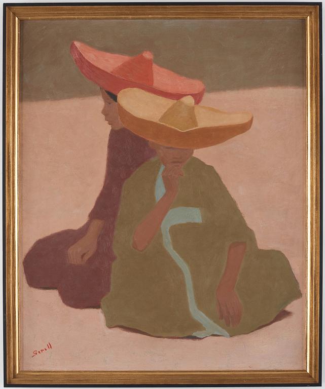 Greta Gerell, Seated children in large hats.